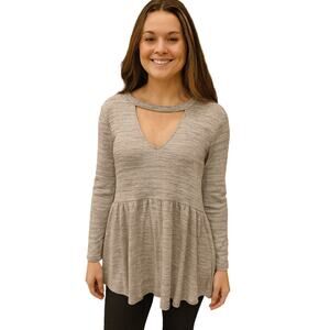 Torrid 0 (L) babydoll stretch cut out key hole career casual flowy flirty top